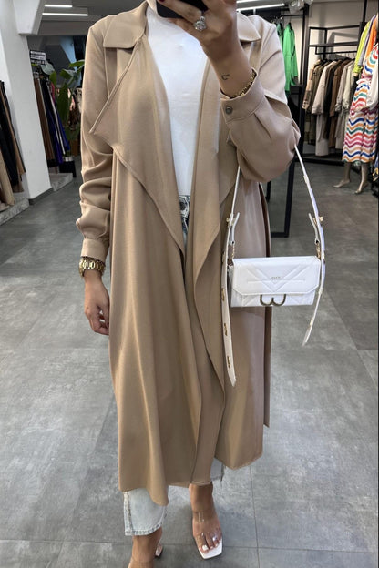 Beige trench coat 