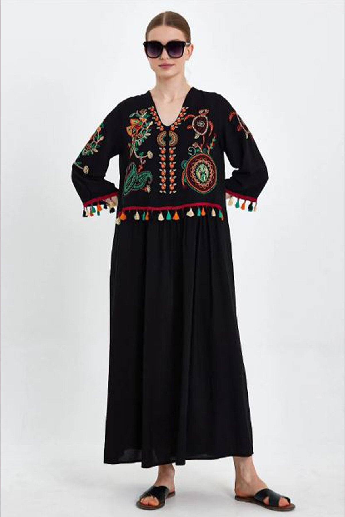 Embroidery and Tassel Detailed Ethnic Authentic Dress