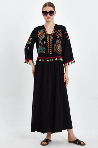 Embroidery and Tassel Detailed Ethnic Authentic Dress