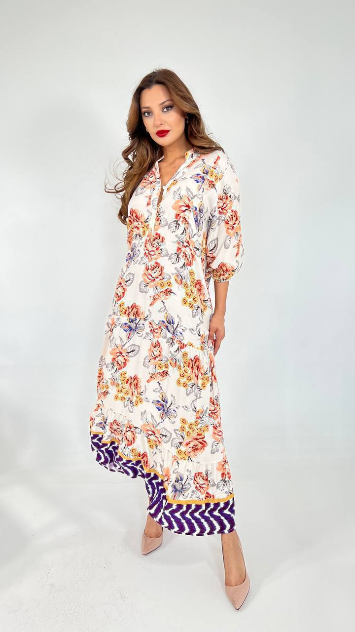 navey blue kenar casual summer cotton dress, featuring a relaxed fit and breathable fabric, perfect for warm weather outings and leisurely strolls