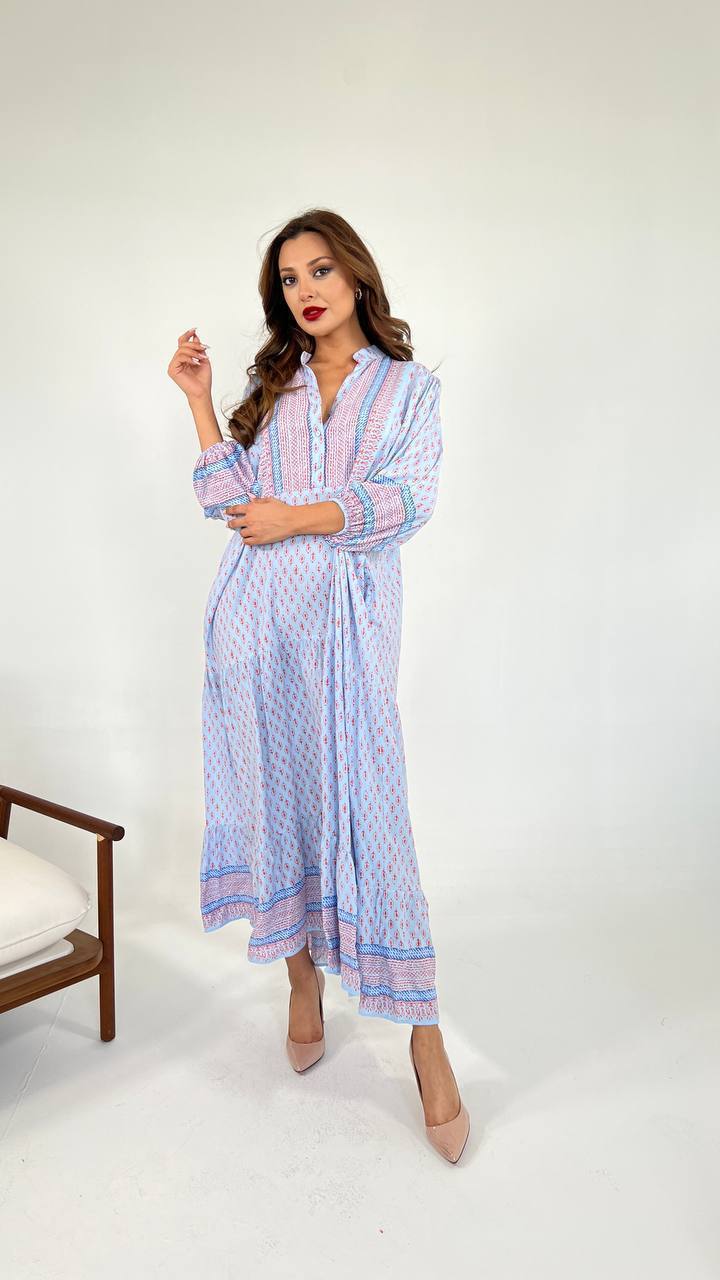 rose lavender casual summer cotton dress, featuring a relaxed fit and breathable fabric, perfect for warm weather outings and leisurely strolls