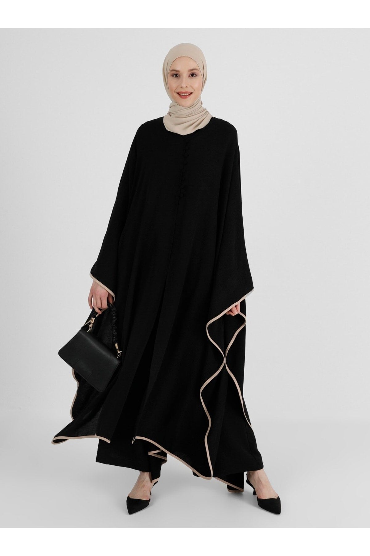 Casual Black Abaya Made in turkiye - Hijabi Mood