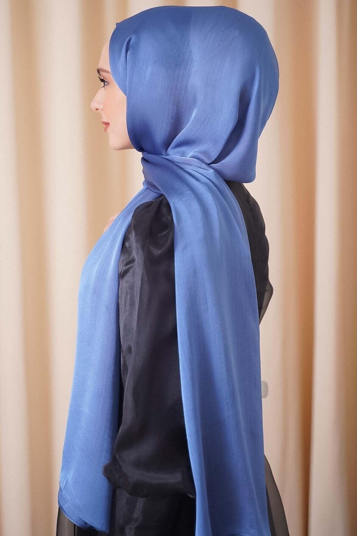 Blue Chiffon 75X185 Head scarf - Hijabi Mood