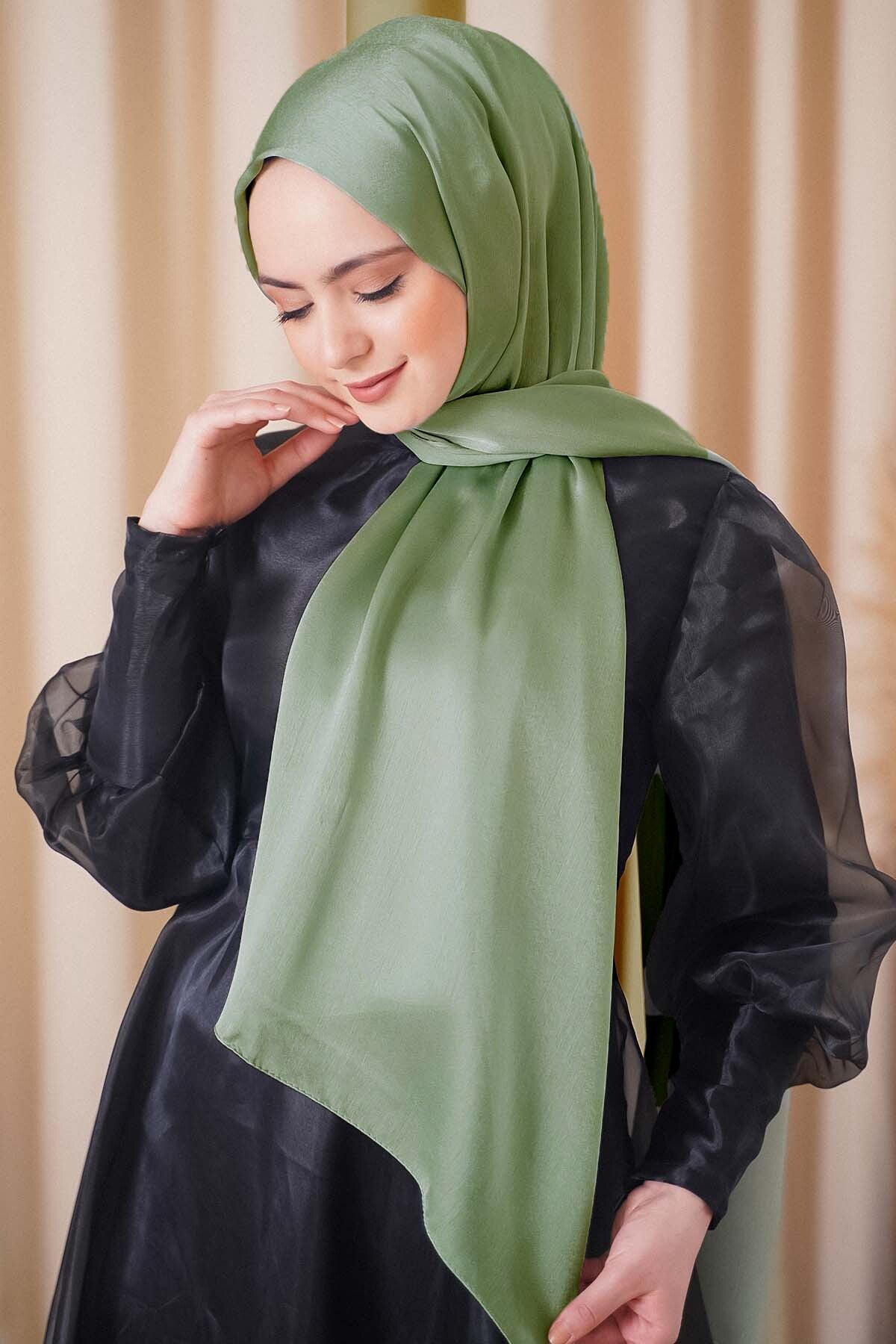 light green Chiffon 75X185 Head scarf - Hijabi Mood