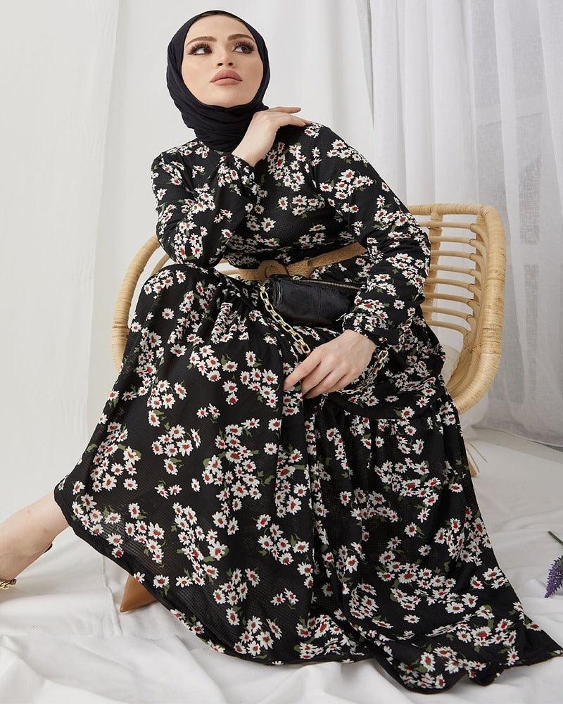 Hijab Modest Straw Belt Muslim Dress - Hijabi Mood