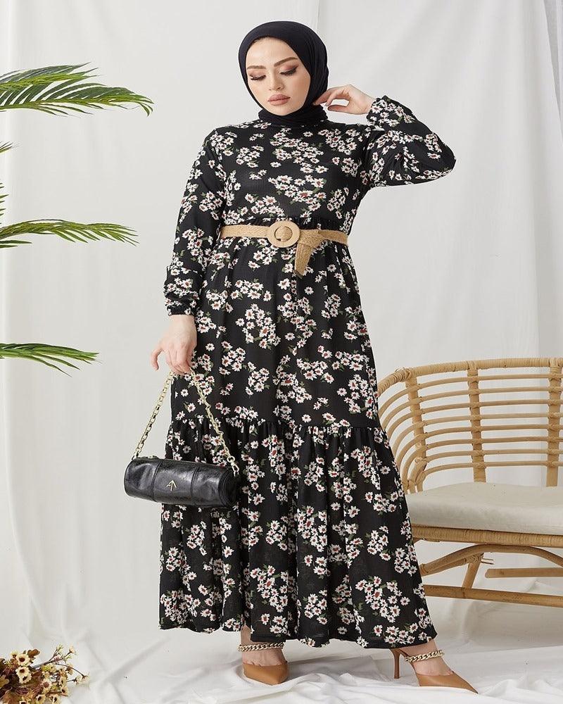 Hijab Modest Straw Belt Muslim Dress - Hijabi Mood