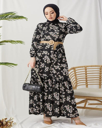 Hijab Modest Straw Belt Muslim Dress - Hijabi Mood