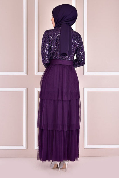 Mauve Modest evening Dress - Hijabi Mood