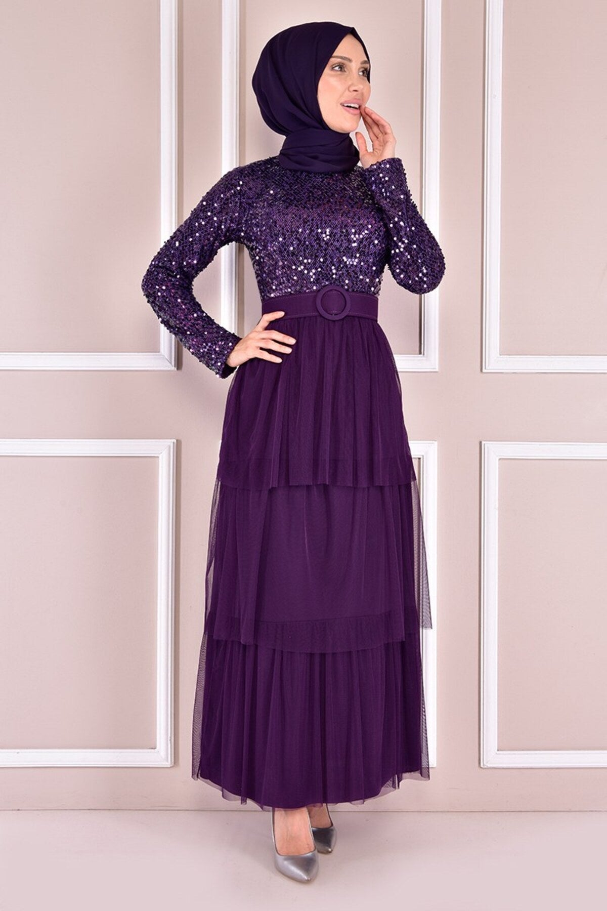 Mauve Modest evening Dress - Hijabi Mood