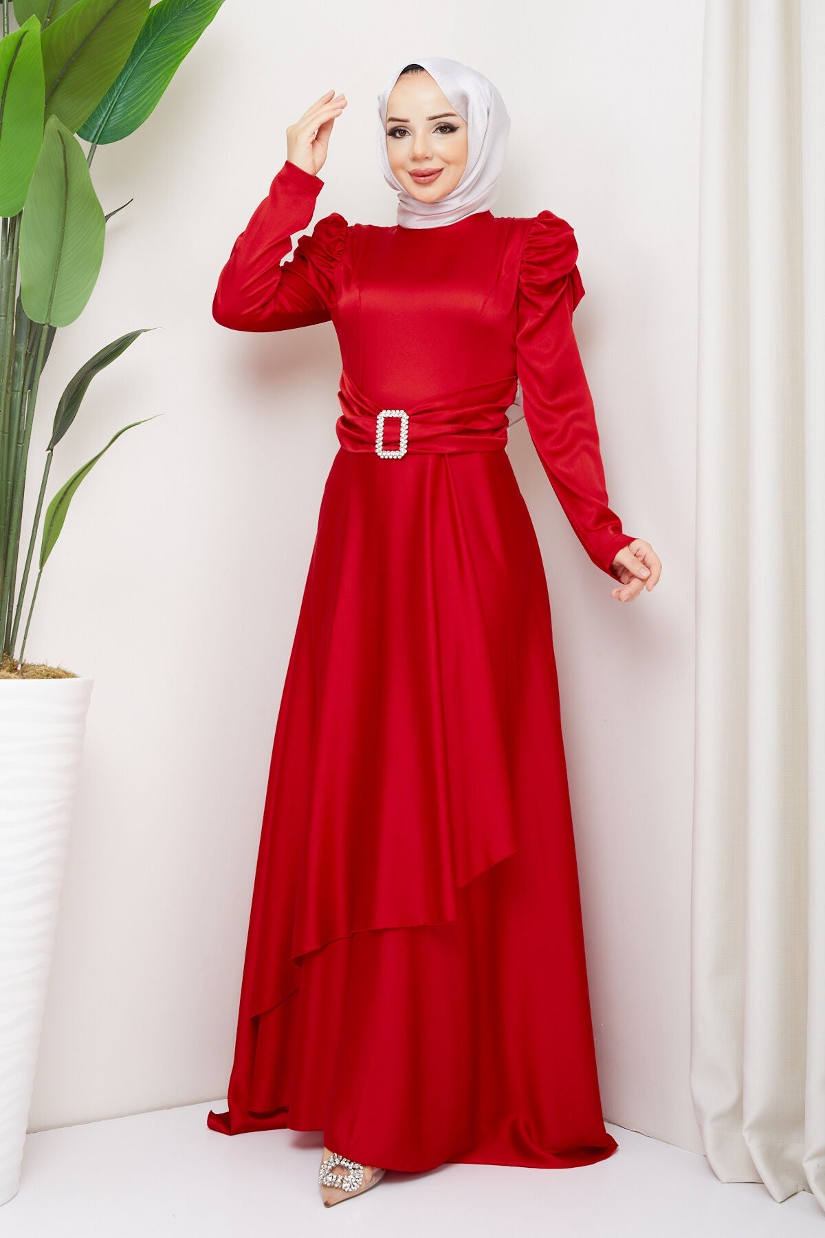 satin Modest occasion Dress - Hijabi Mood