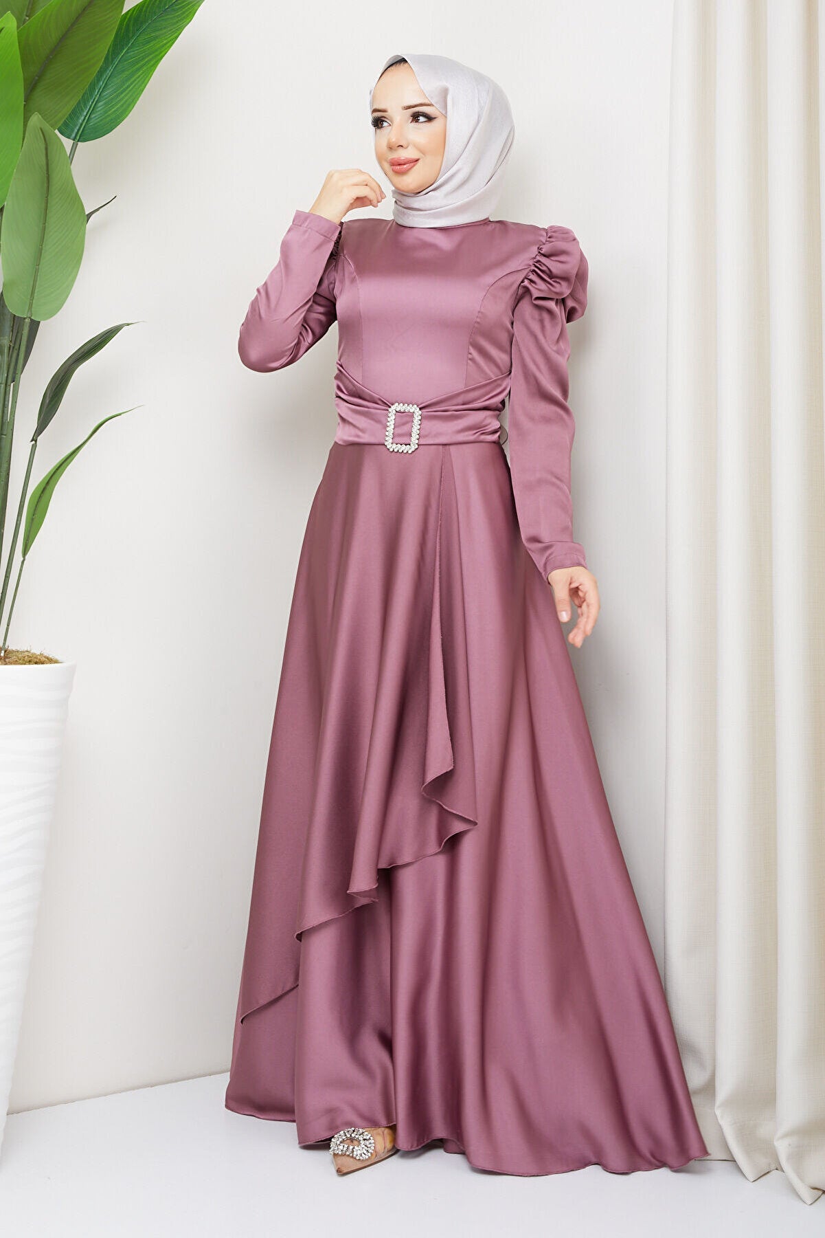 satin Modest occasion Dress - Hijabi Mood