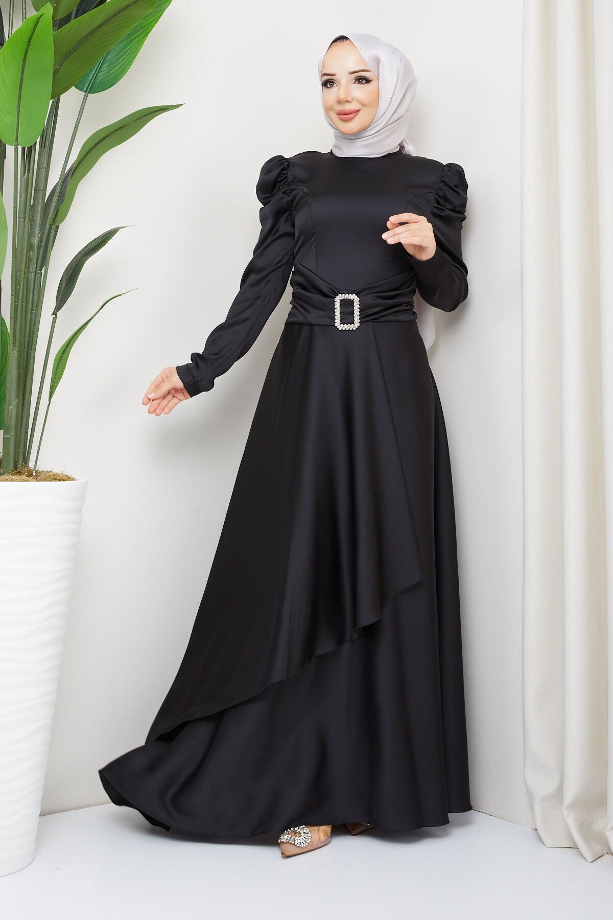 satin Modest occasion Dress - Hijabi Mood